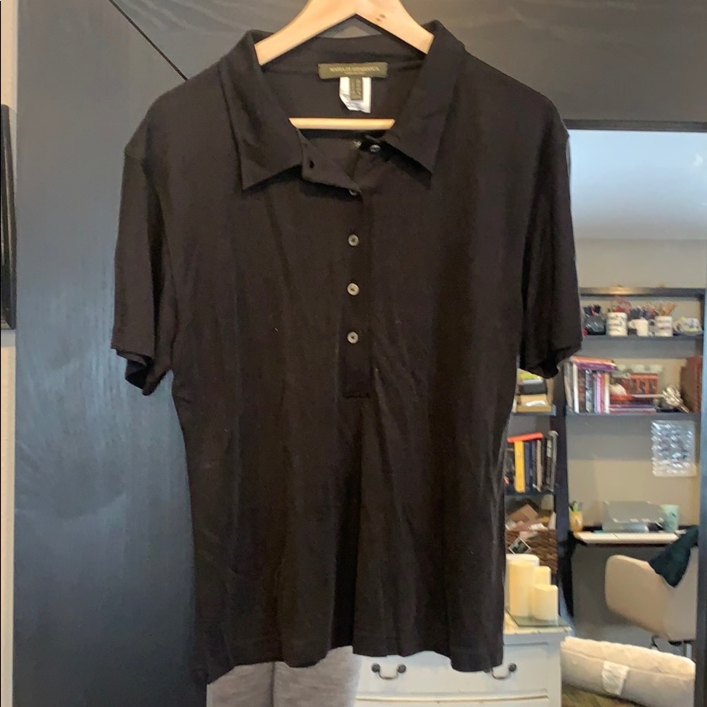 Maria di Ripabianca black polo shirt